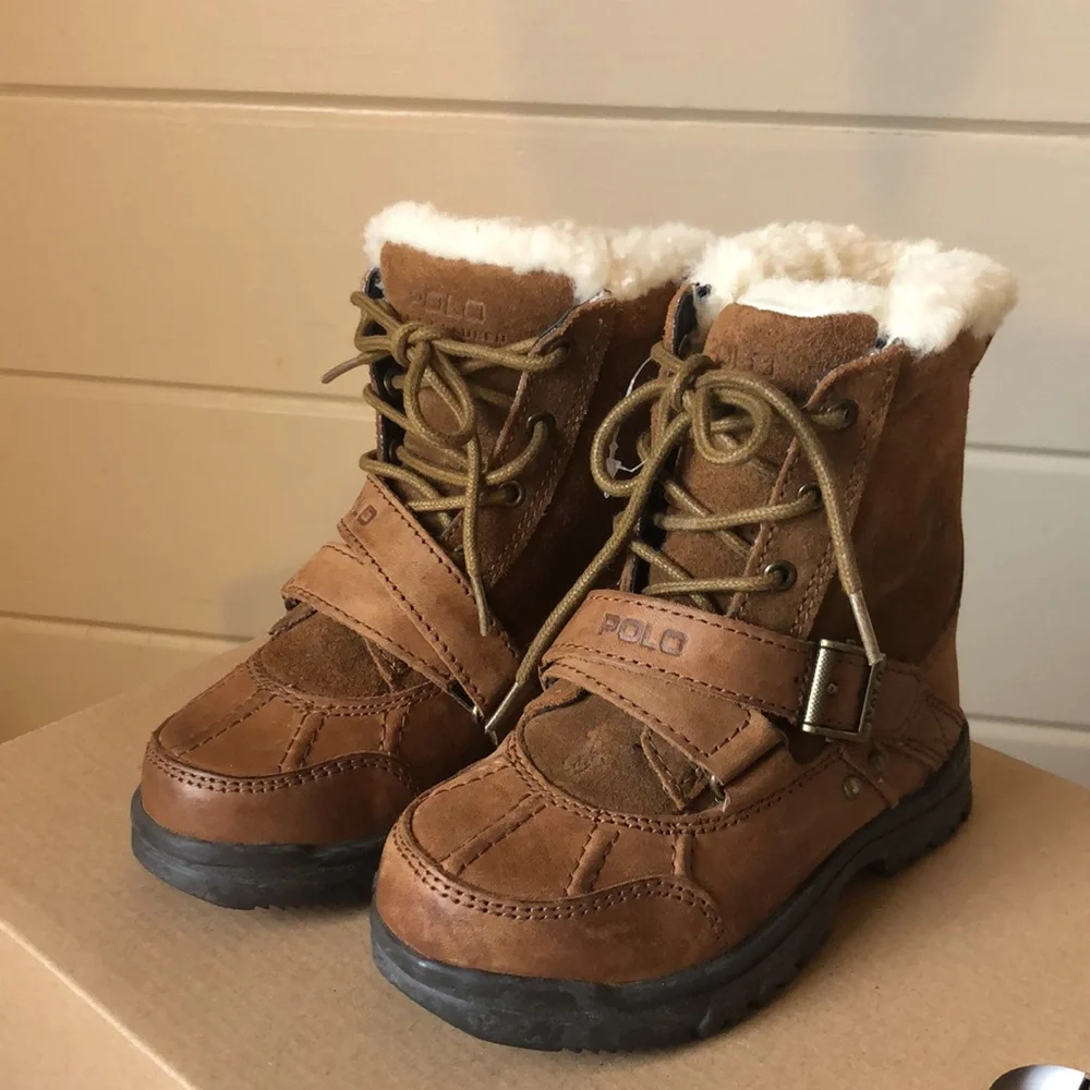 Polo by Ralph Lauren Leather Shearling Boot Size 9